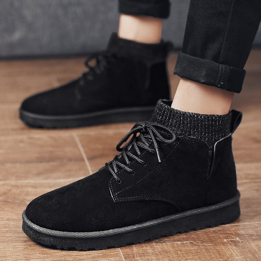 Thickened High-top Bread Men's Shoes Northeast Cotton Shoes Men